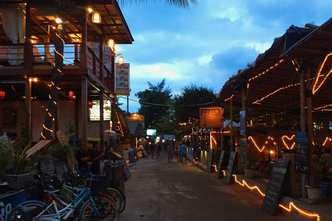 Gili Trawangan - The Main Road at Night