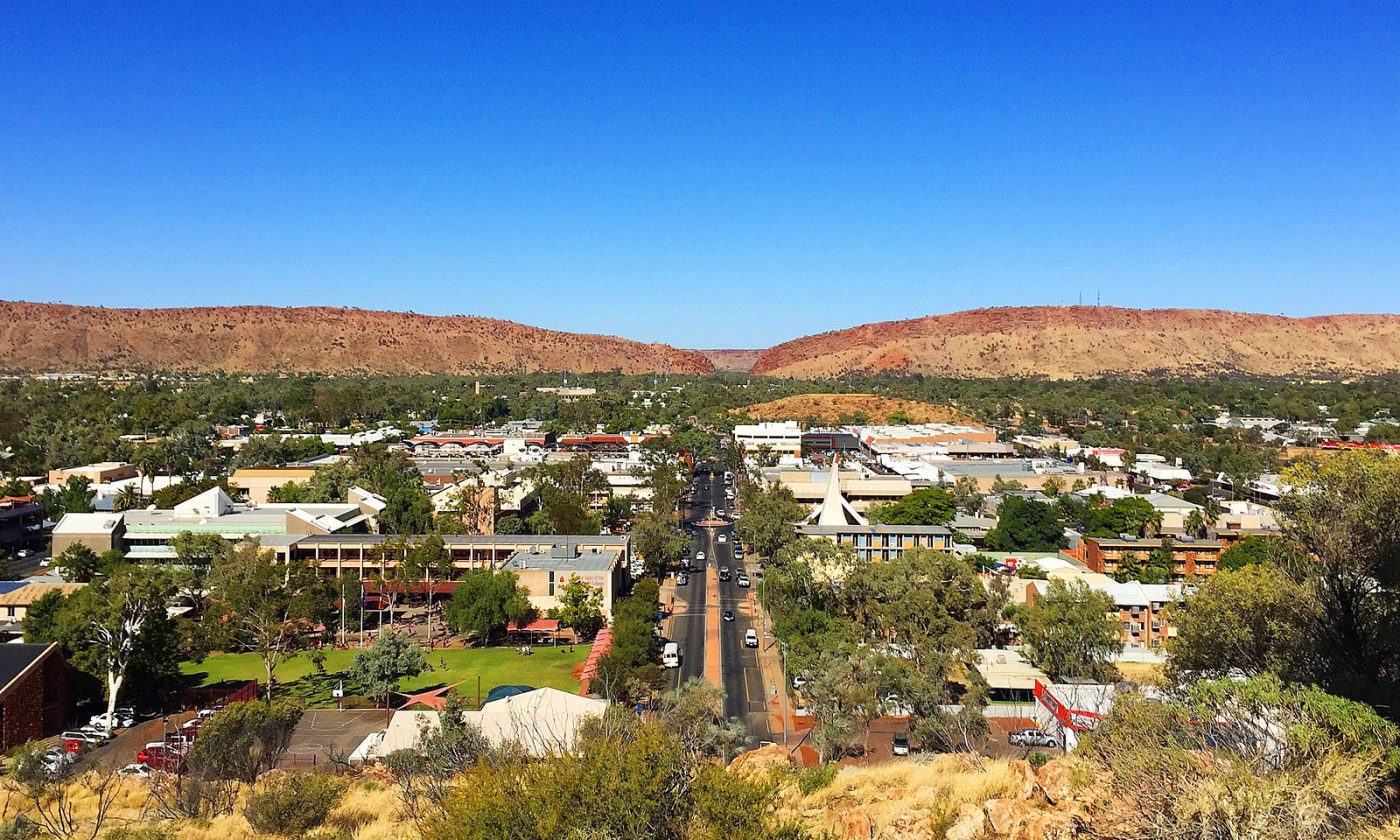 Alice Springs Downtown from Anzac Hill Lookout