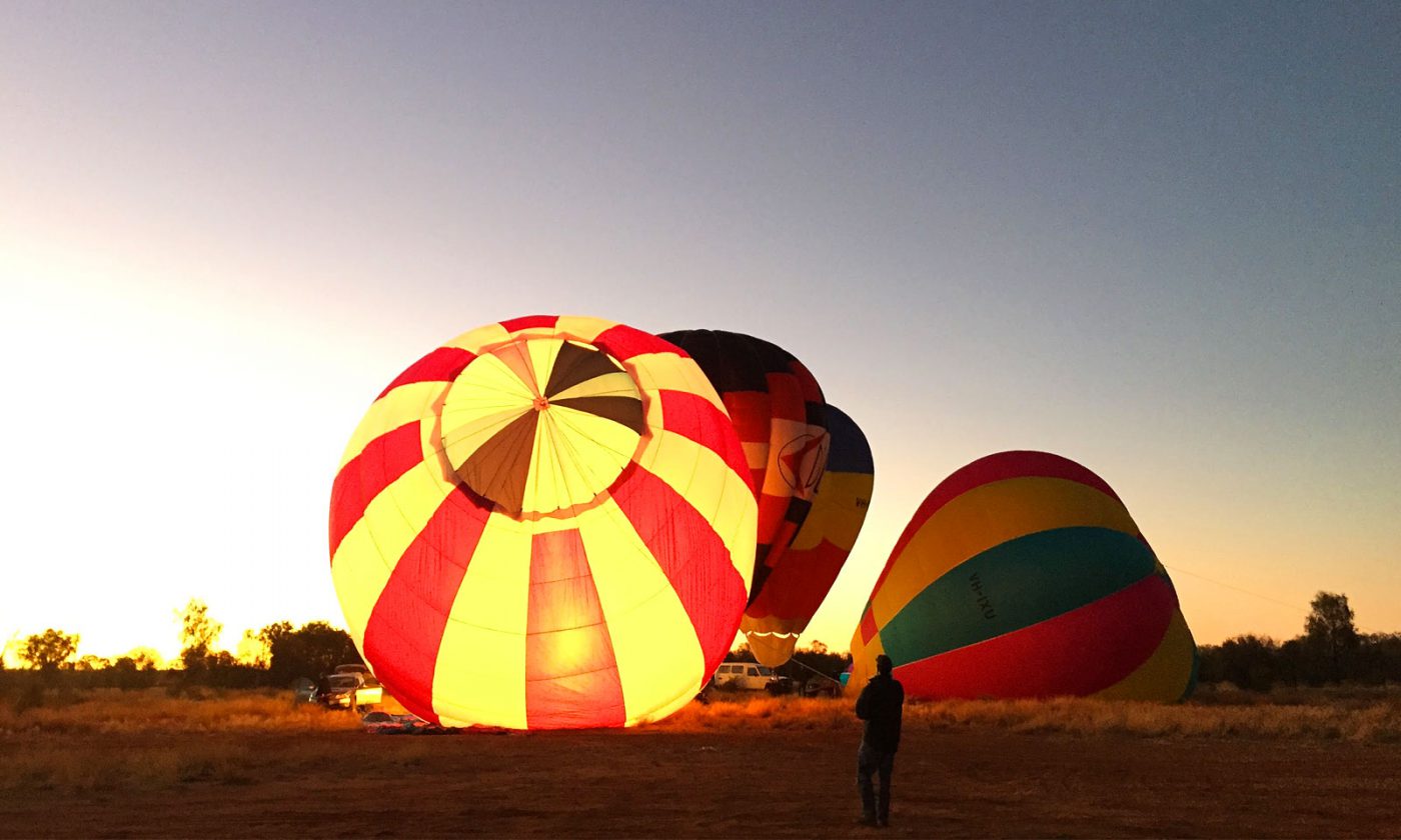 Getting the balloons ready for take off