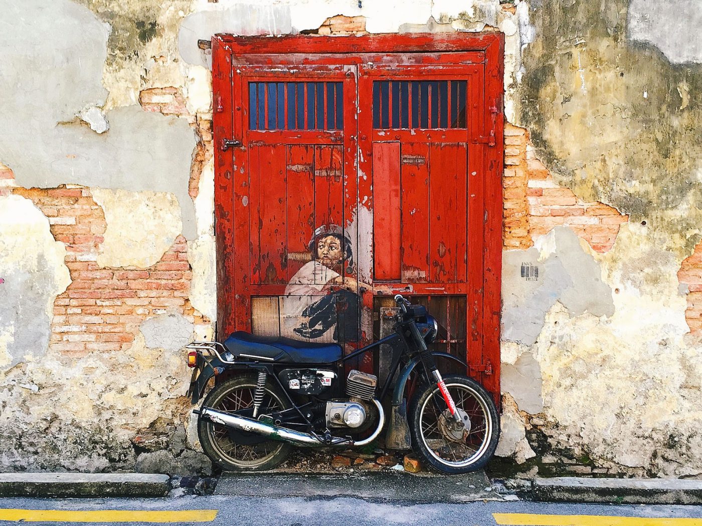 The famous "Boy on bike" Street art in Penang