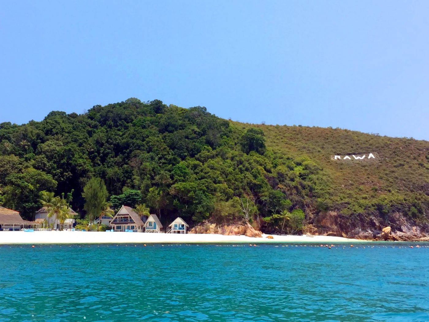 The view of Rawa island as we arrived by boat