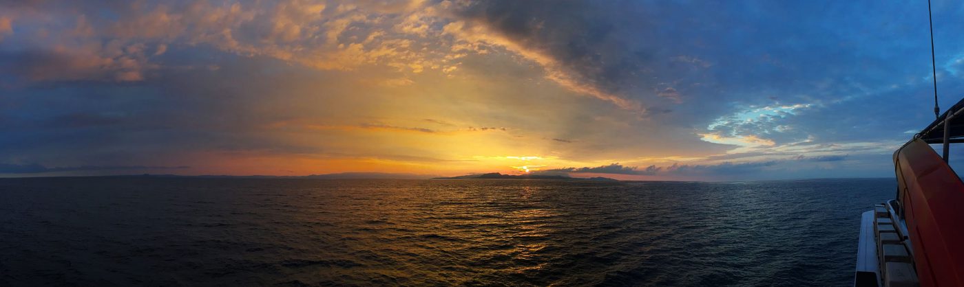 Treated to an amazing sunset on our first night in the sea