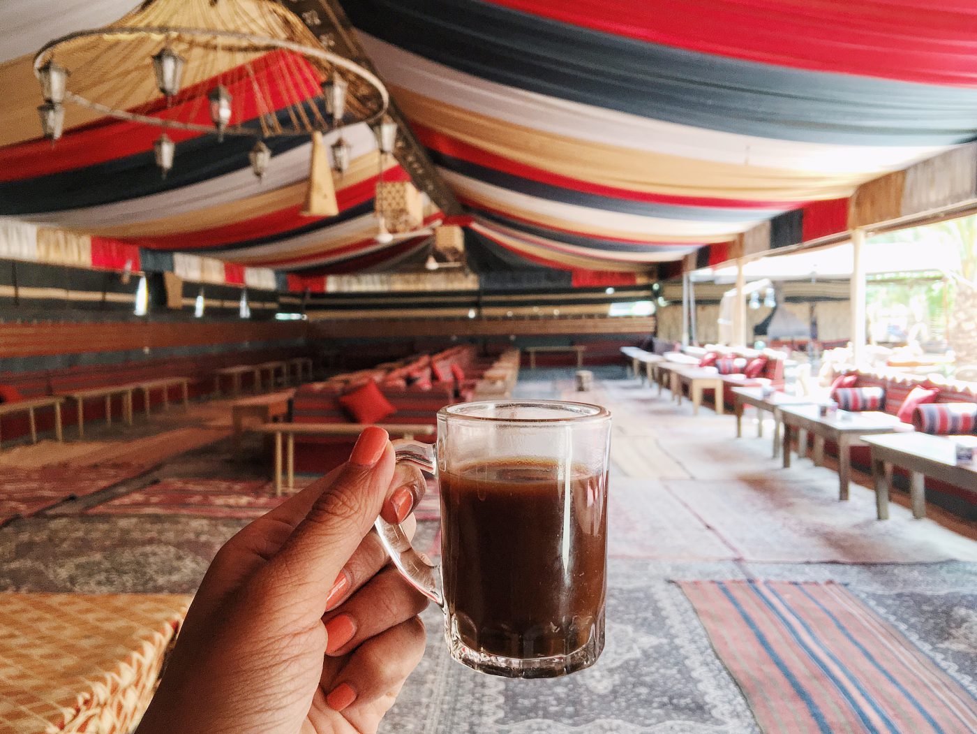 Jordanian Food: Arabic Coffee in Bedouin Camp