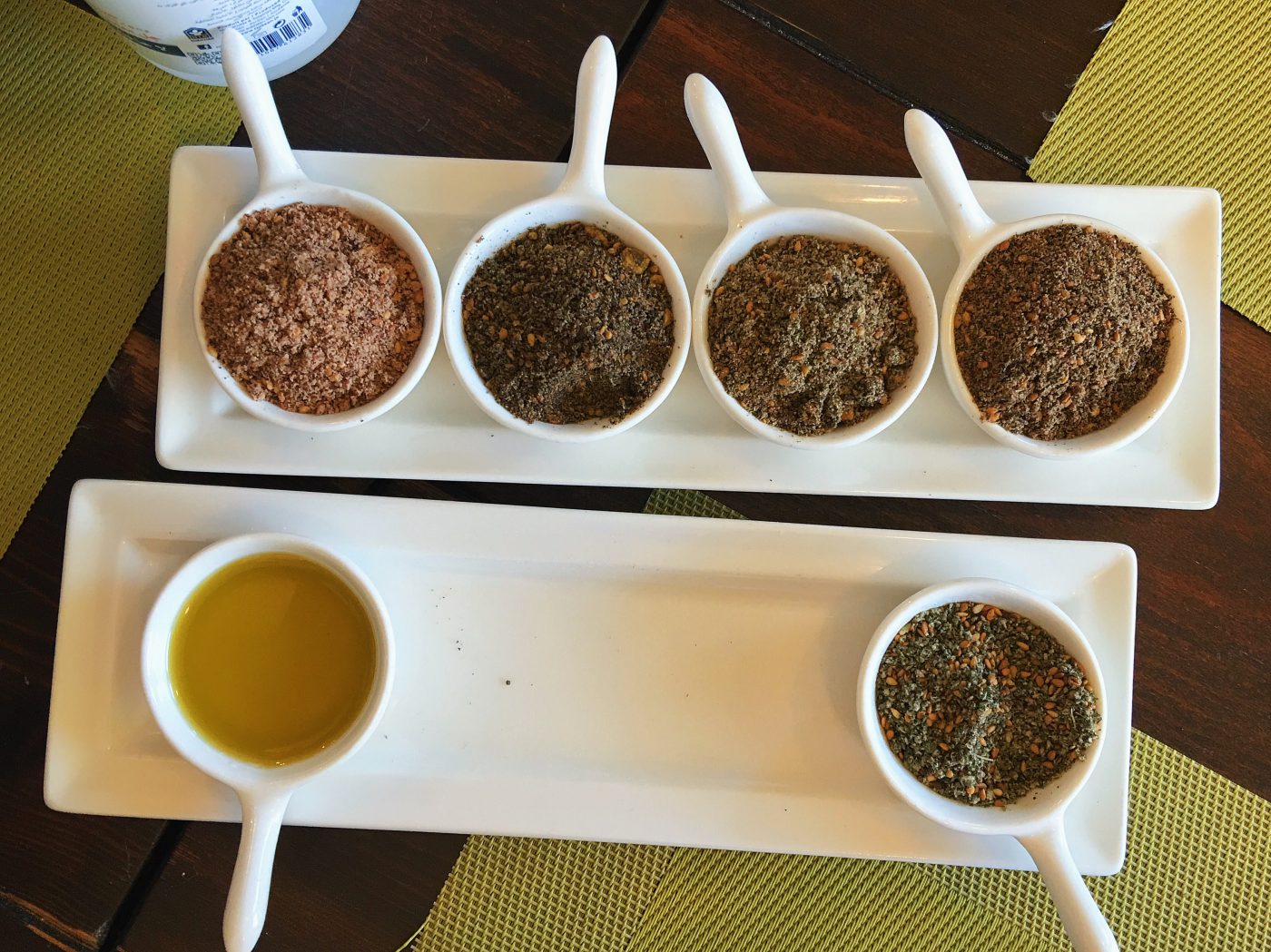 Jordanian Food: Many different types of Za'atar at Thyme and More