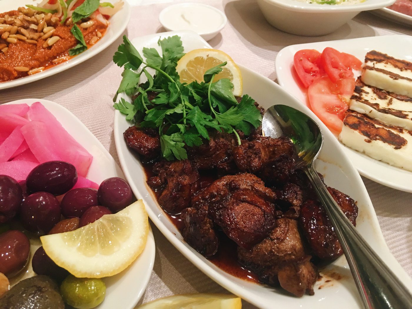 My favorite Meze dish - Chicken Liver with Pomegranate Molases