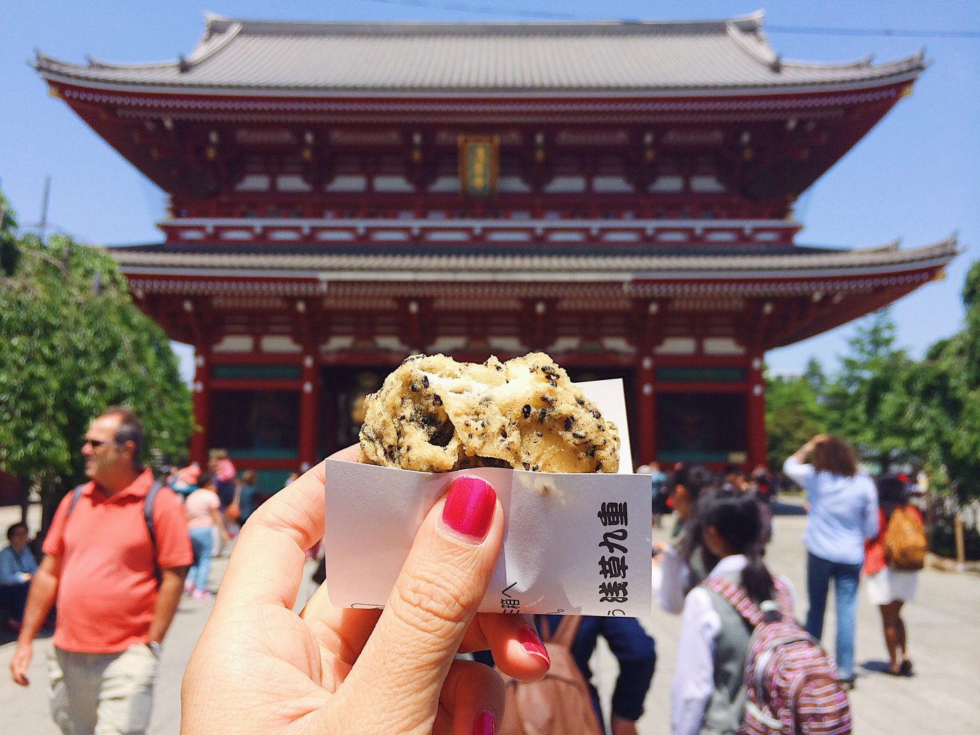 Tokyo Itinerary - Black Sesame Agemanju from Nakamise Street