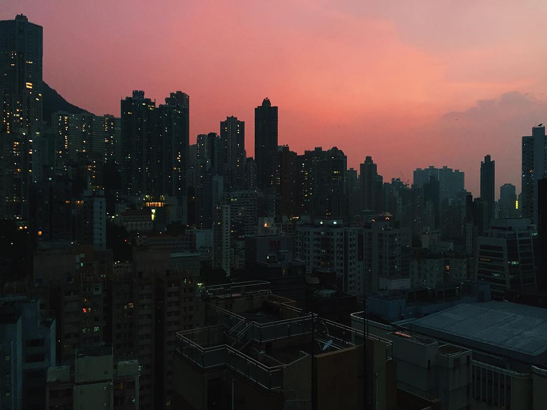 Sunset in Hong Kong Rooftop