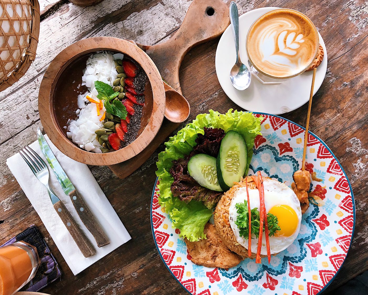 Nasi Goreng and Smoothie Bowl at Nook