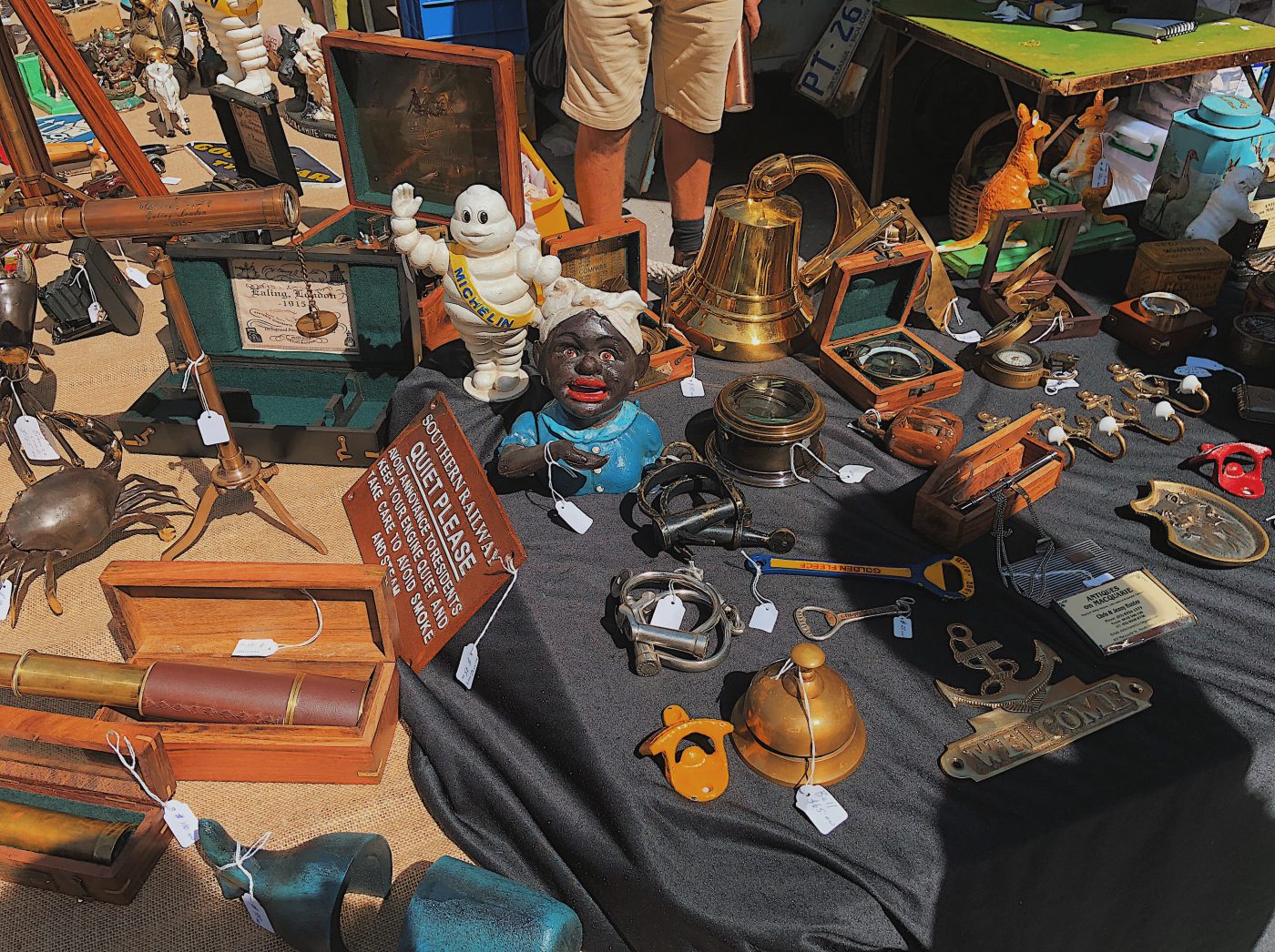 Vintage goods in Salamanca Market, Hobart