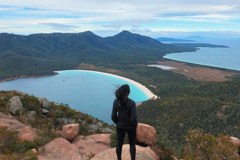At the top of Mount Amos, Freycinet National Park