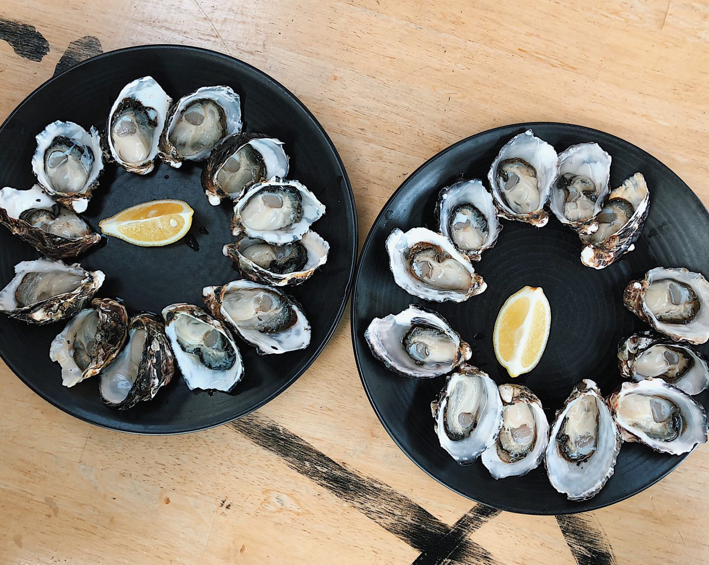 Half a dozen of freshly shucked Tasmanian oysters