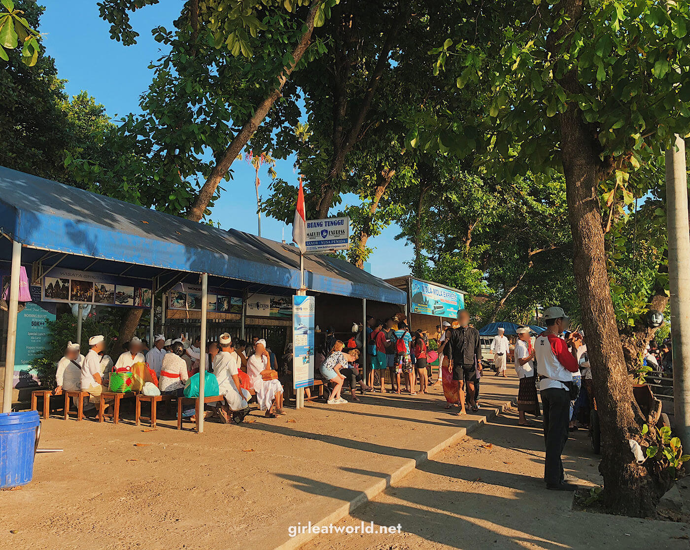 Various Nusa Penida boat operator at Sanur Beach