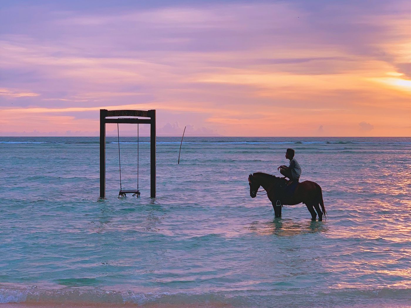 The Swing at Malibu Beach Club in Gili Trawangan