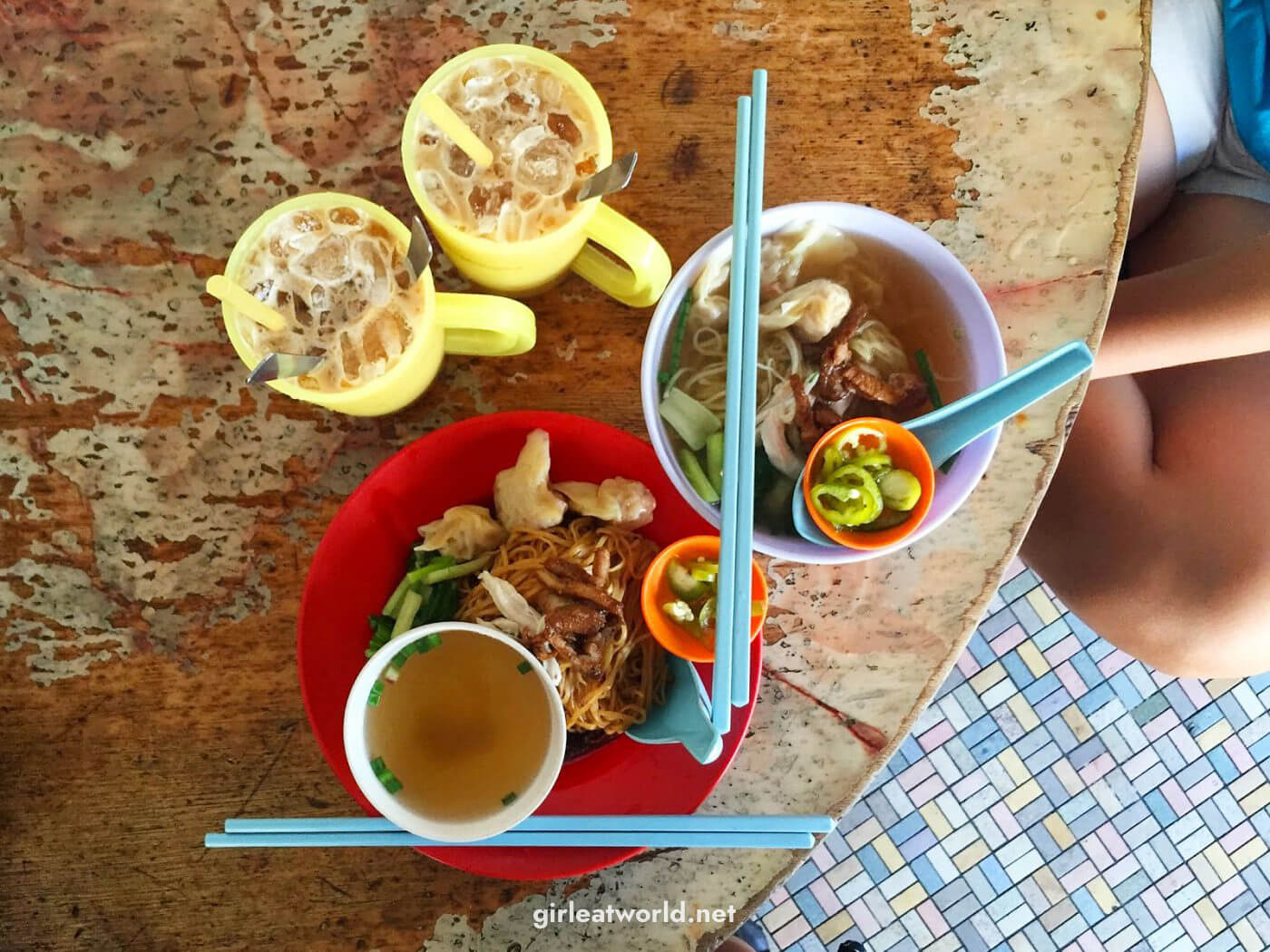 Penang Food Guide - Wantan Mee and Iced White Coffee