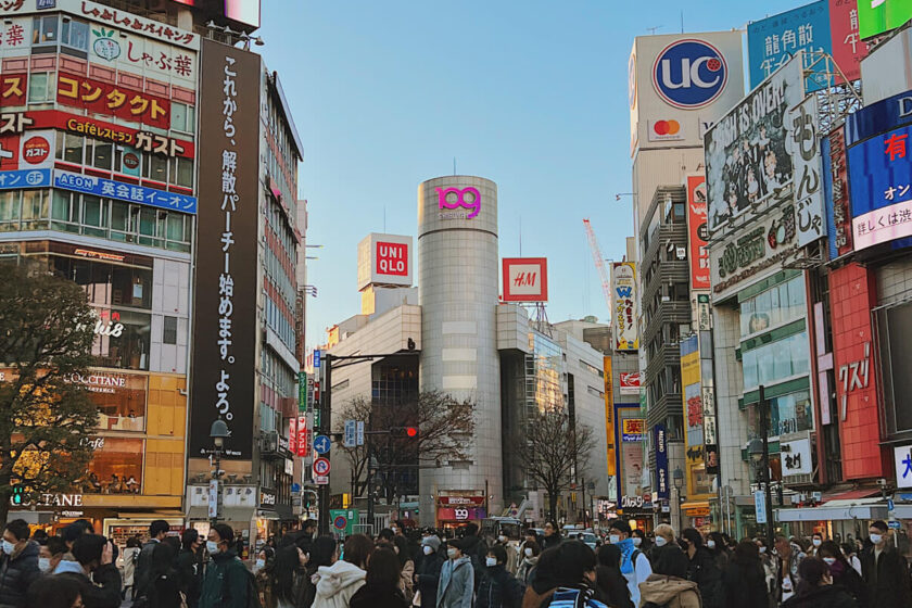 The famous Shibuya Scramble crossing