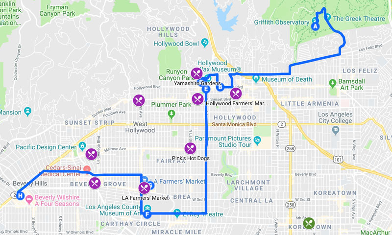 Los Angeles Travel Map - Hollywood