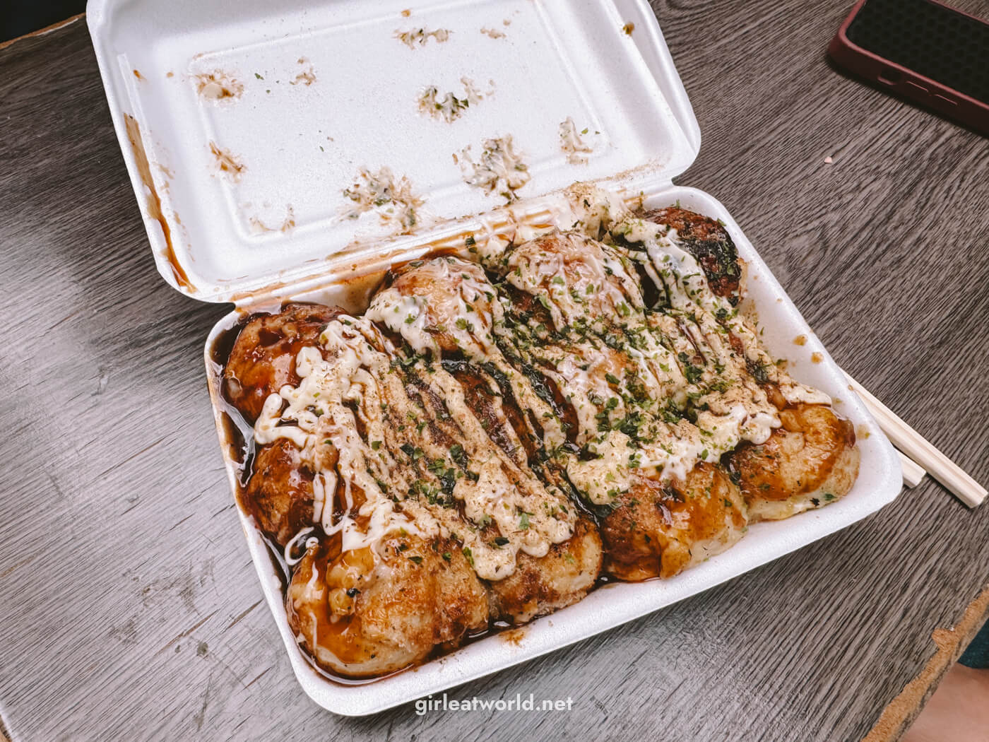 Messy delicious takoyaki from Takocha
