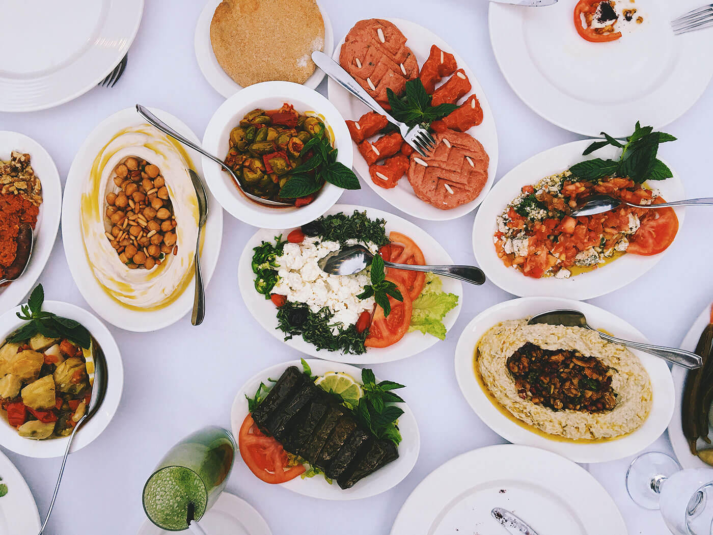 Jordanian Food: Mezze - aka Arabic tapas, endless array of food at Fakhreldin