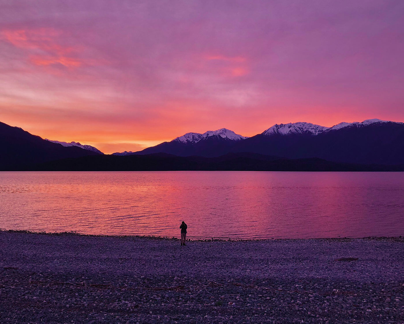 Te Anau Lake at Sunset