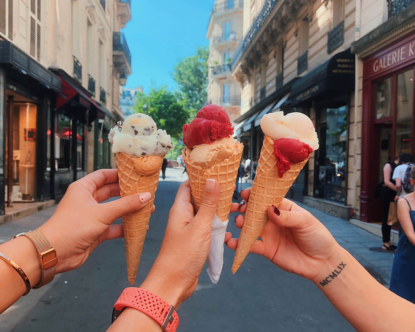 Us and ice creams at Berthillon Glacier