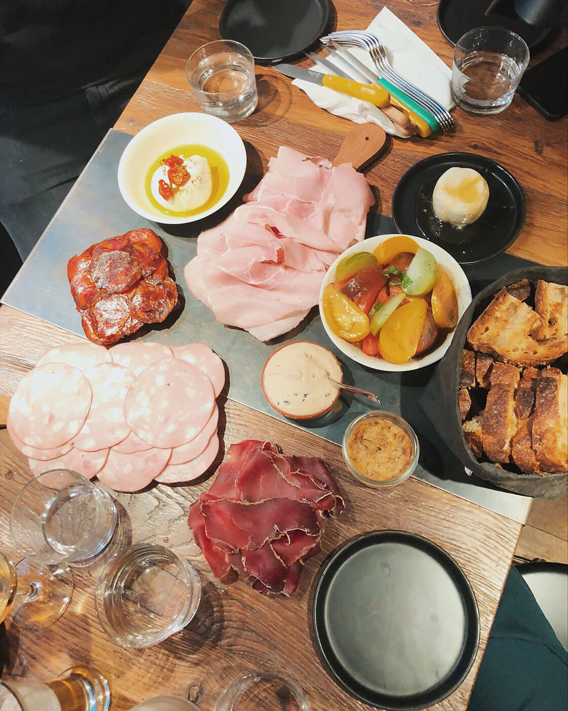 Cold cuts and cheese at La Grande Crèmerie