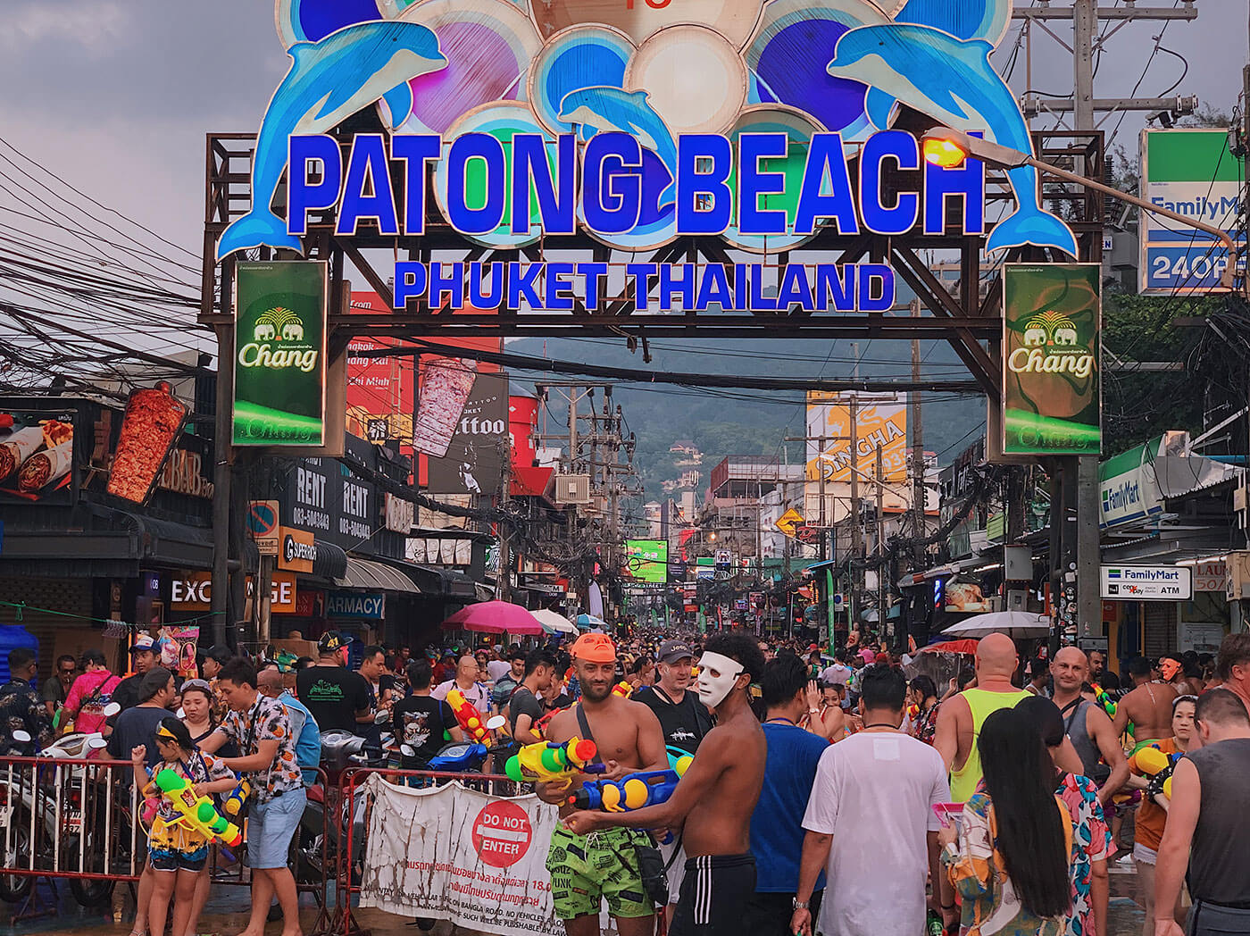 Songkran crowd at Bangla Road in Patong Beach