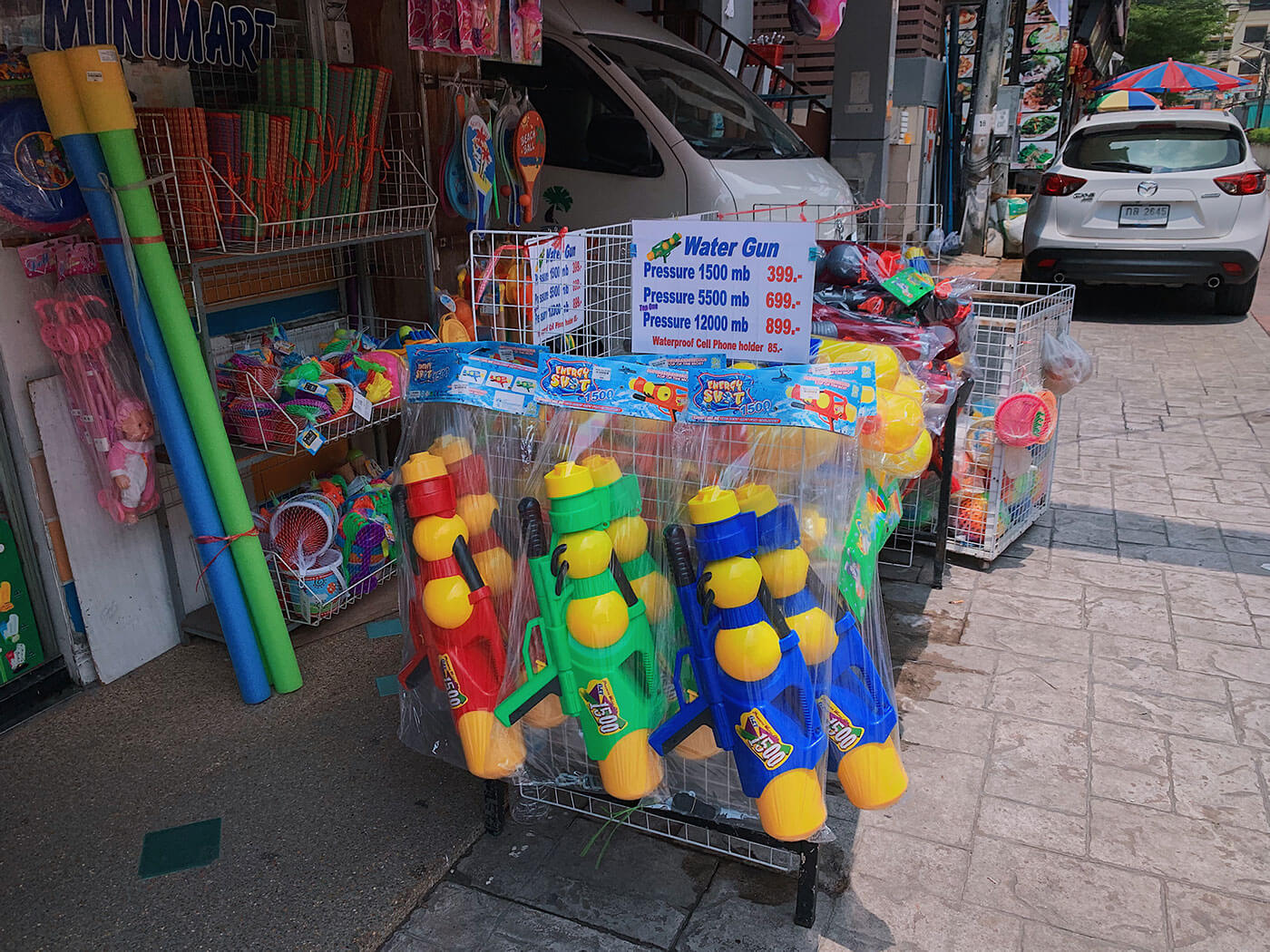 Water guns at Songkran in Thailand