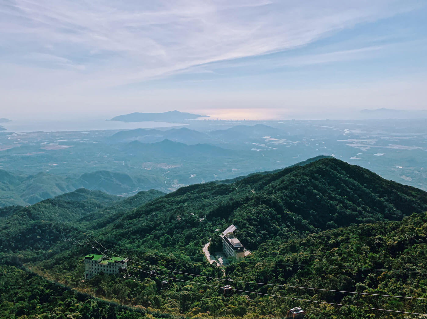 View from The Golden Bridge hands at Ba Na Hills