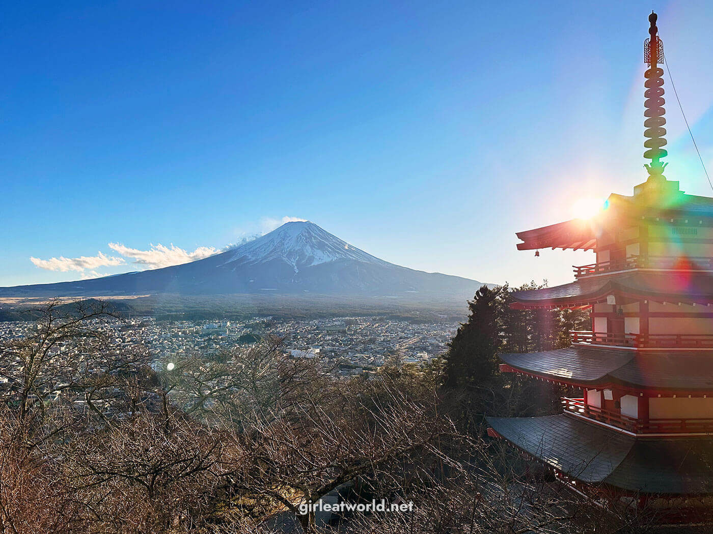 View of Mount Fuji from Arakuyama Sengen Park