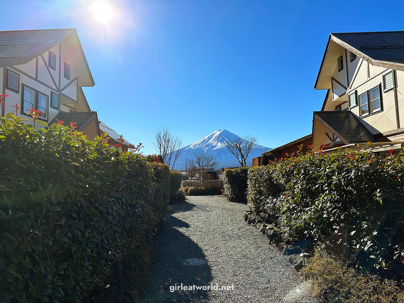 View of Mount Fuji from our accommodation Lake Villa Kawaguchiko