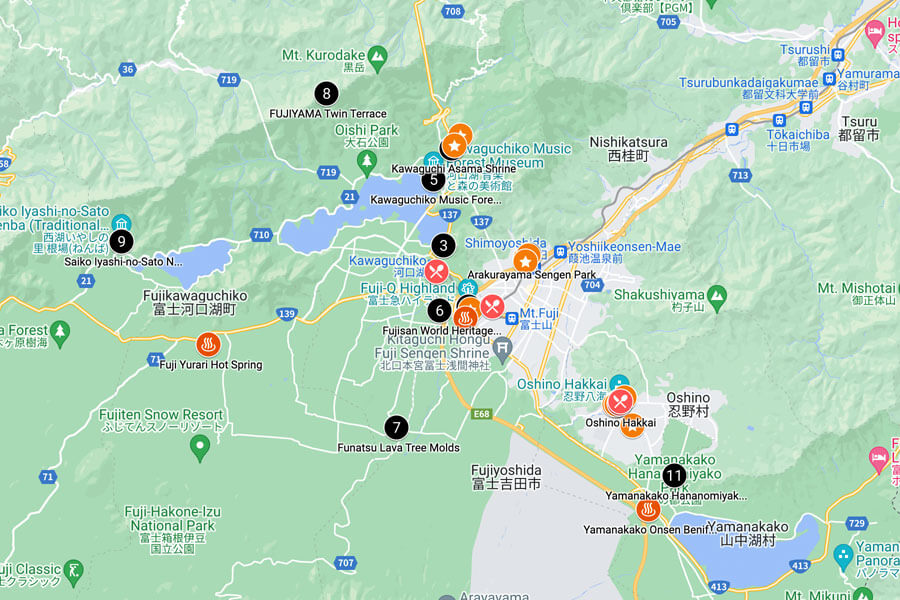 fujiyama volcano map