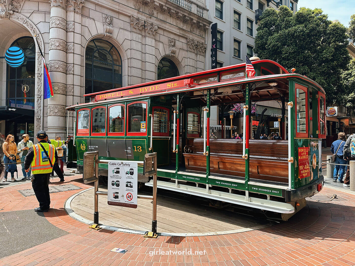 San Francisco Itinerary - Powell & Hyde Cable Car turning around at Union Square
