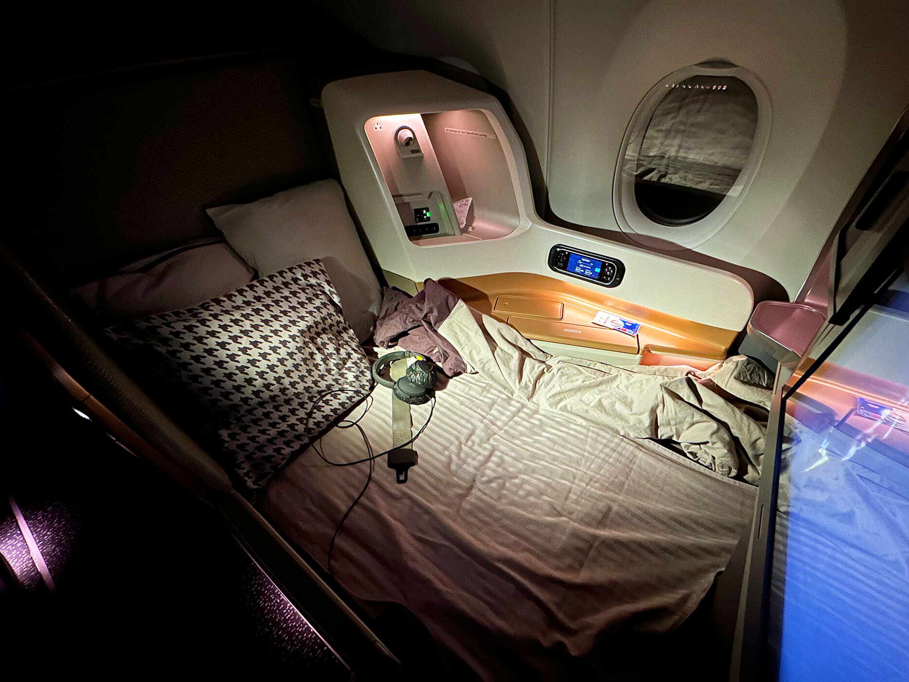 The seat at SQ Bussiness class, converted to bed