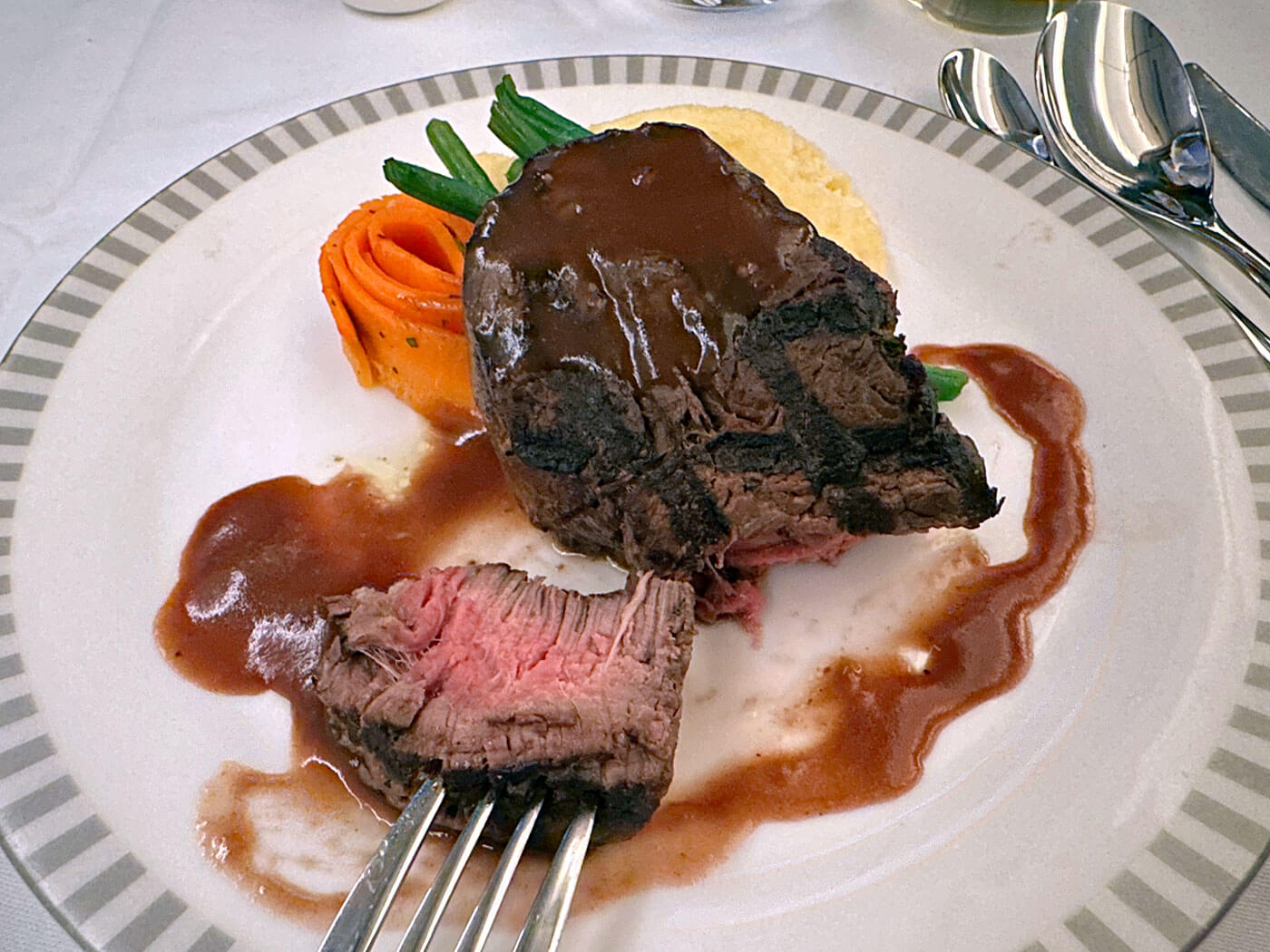 Beef Steak at SQ Business Class