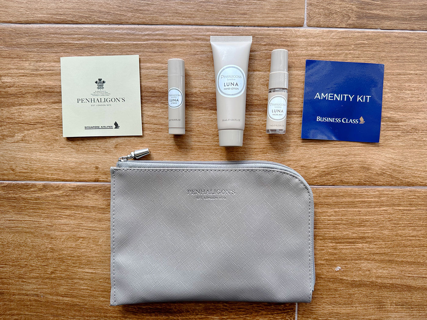 Amenities Kit from SQ Business Class