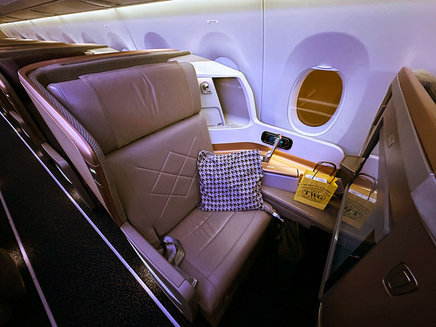 A seat at the SQ Business Class