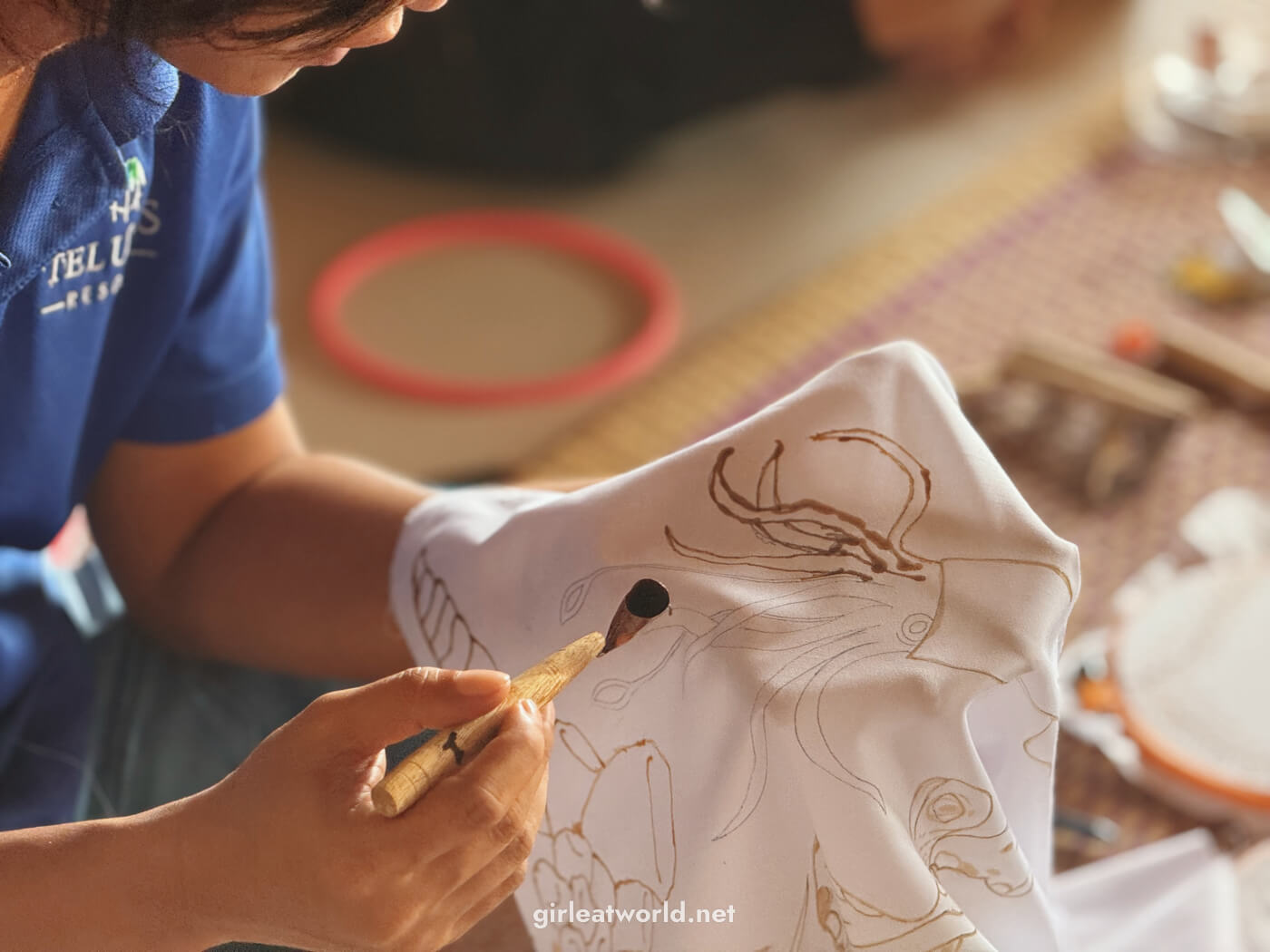 Batik class on Telunas Private Island