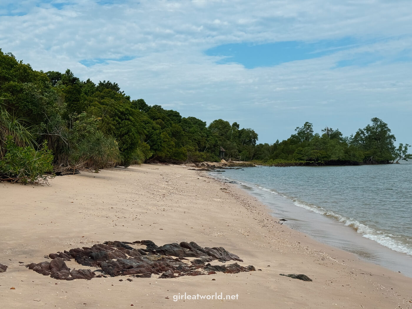Hidden beach on Telunas Private Island