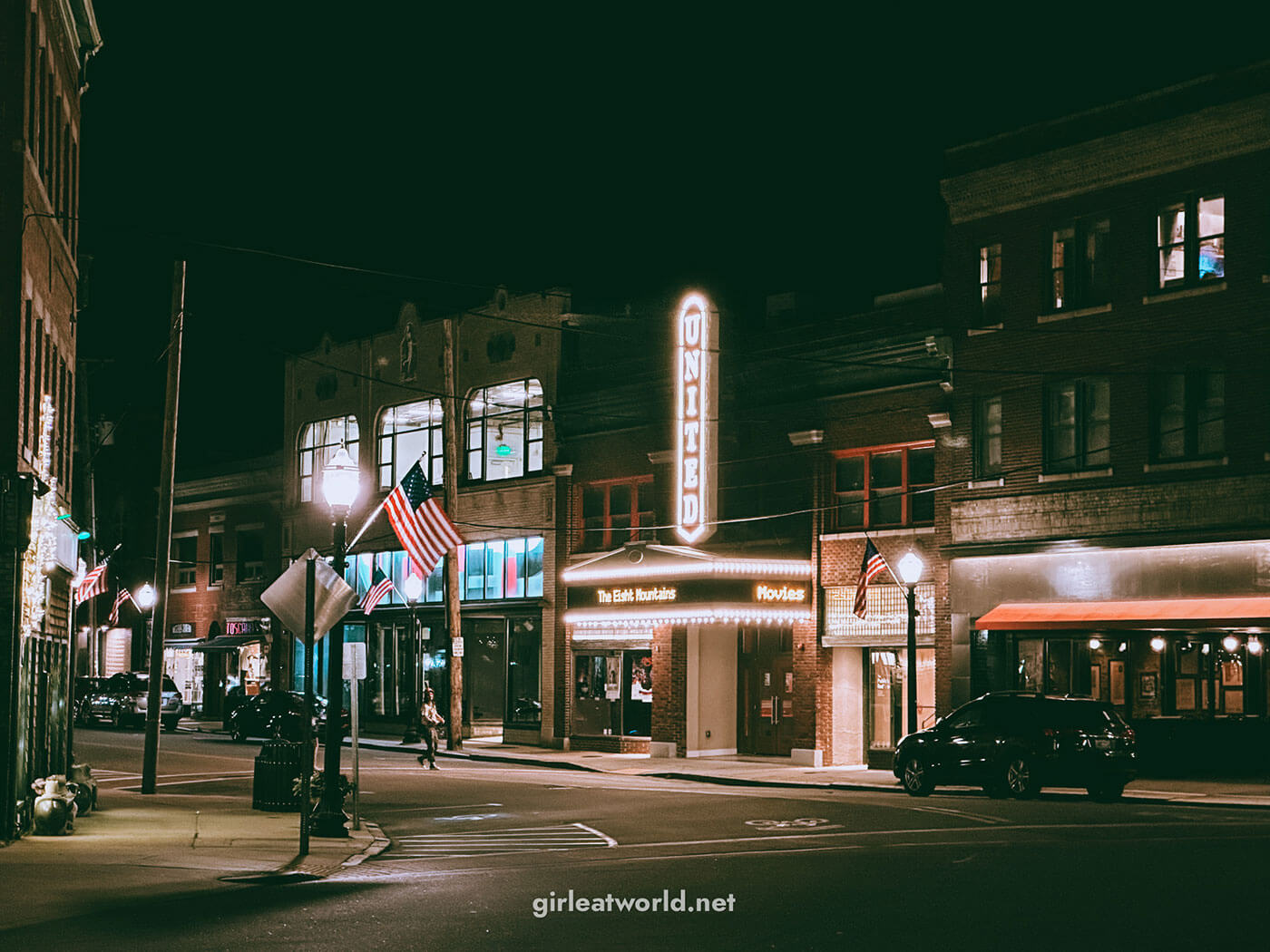 Downtown Westerly at night