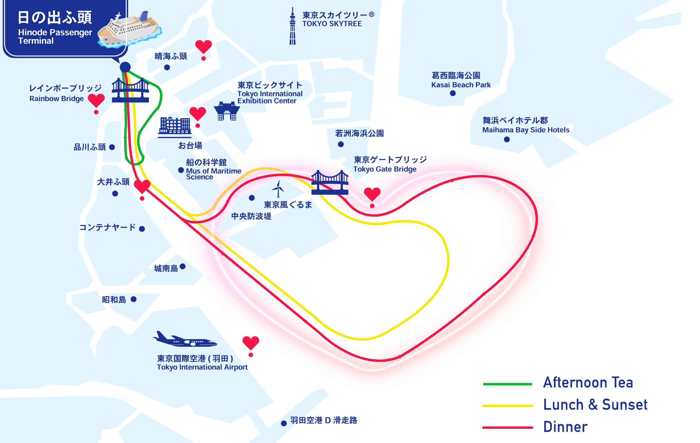 Tokyo Bay Cruise Route