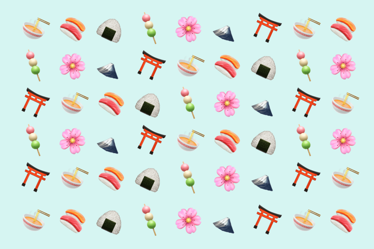 Set of Cute Japanese Style Sweet Emoji Face Desserts Sticker