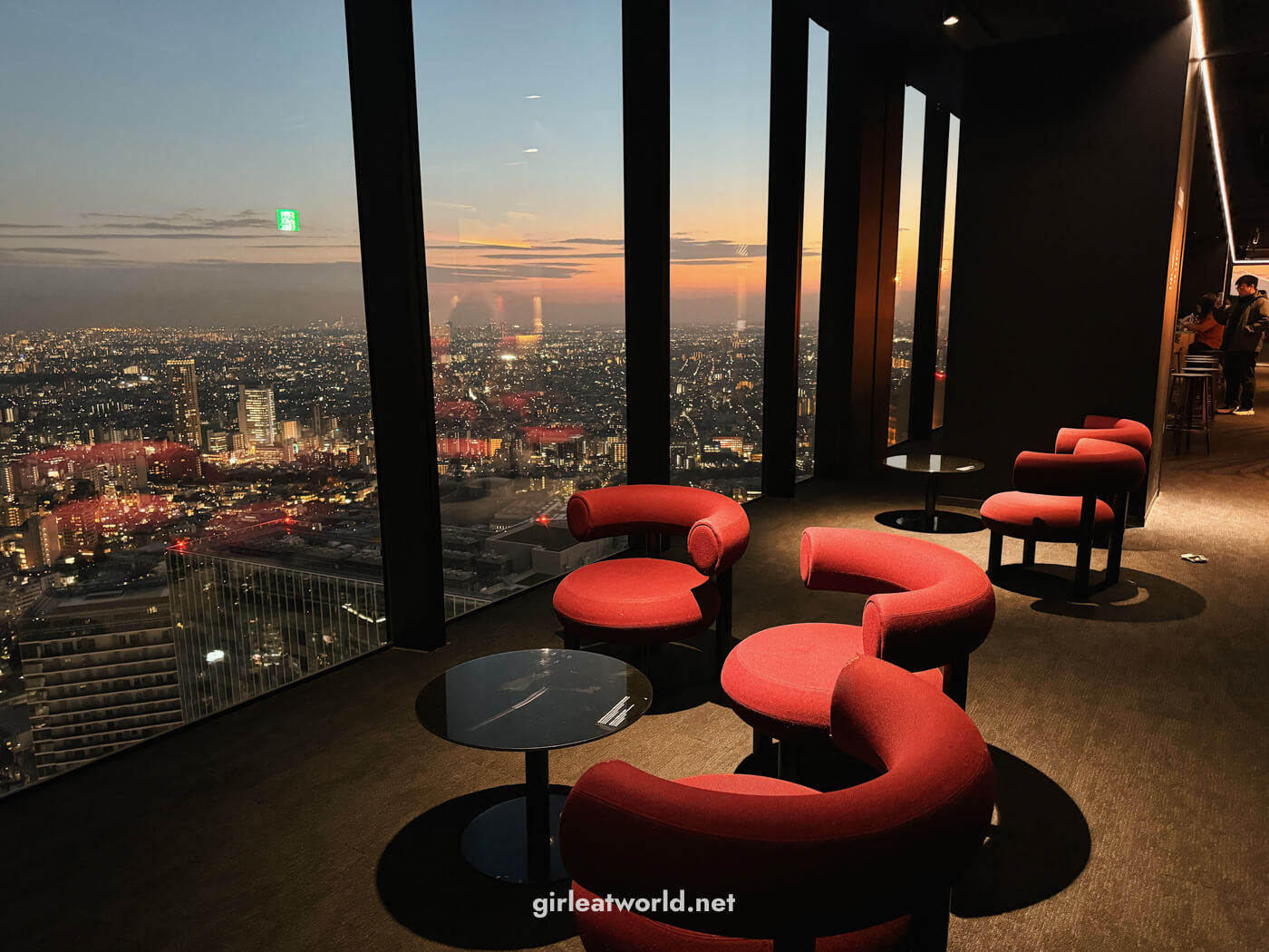 Lounge chairs on the 46th floor at Sky Gallery