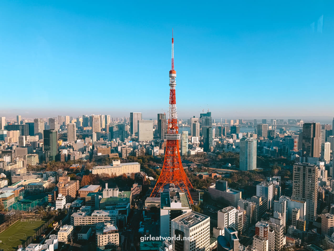 Tokyo Tower from Skylobby at Azabudai Hill