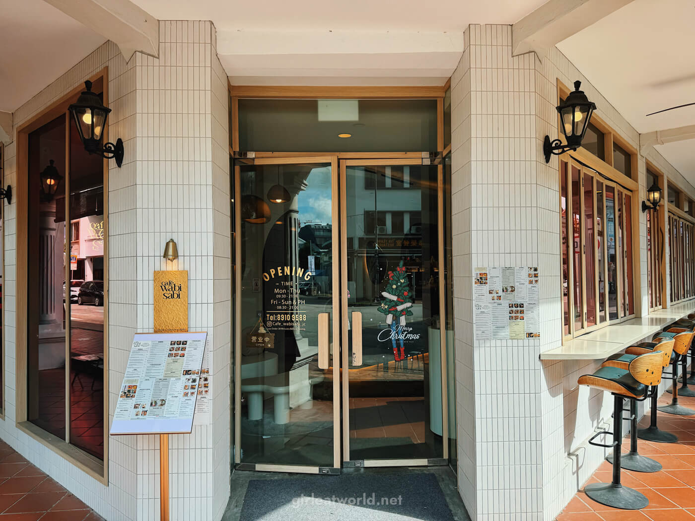 Entrance door to Cafe Wabi Sabi at Joo Chiat