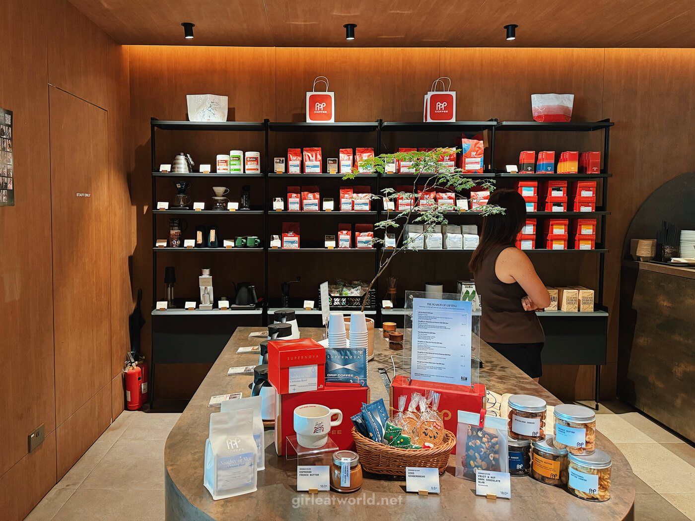 Merch section at PPP Coffee at New Bahru