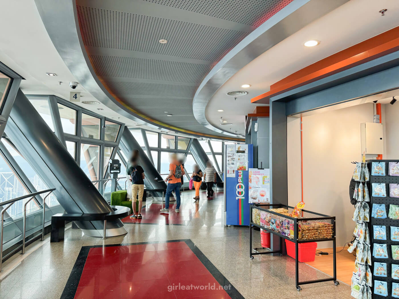 Inside the observation deck at KL Tower
