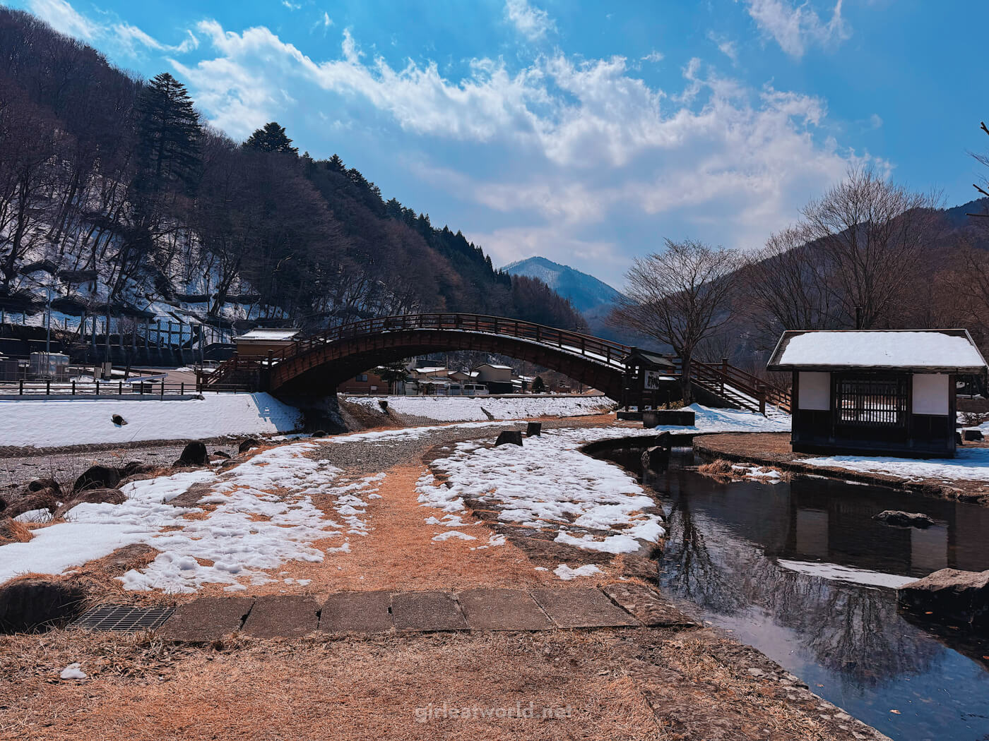 Kiso Bridge near Narai Juku in Kiso Valley