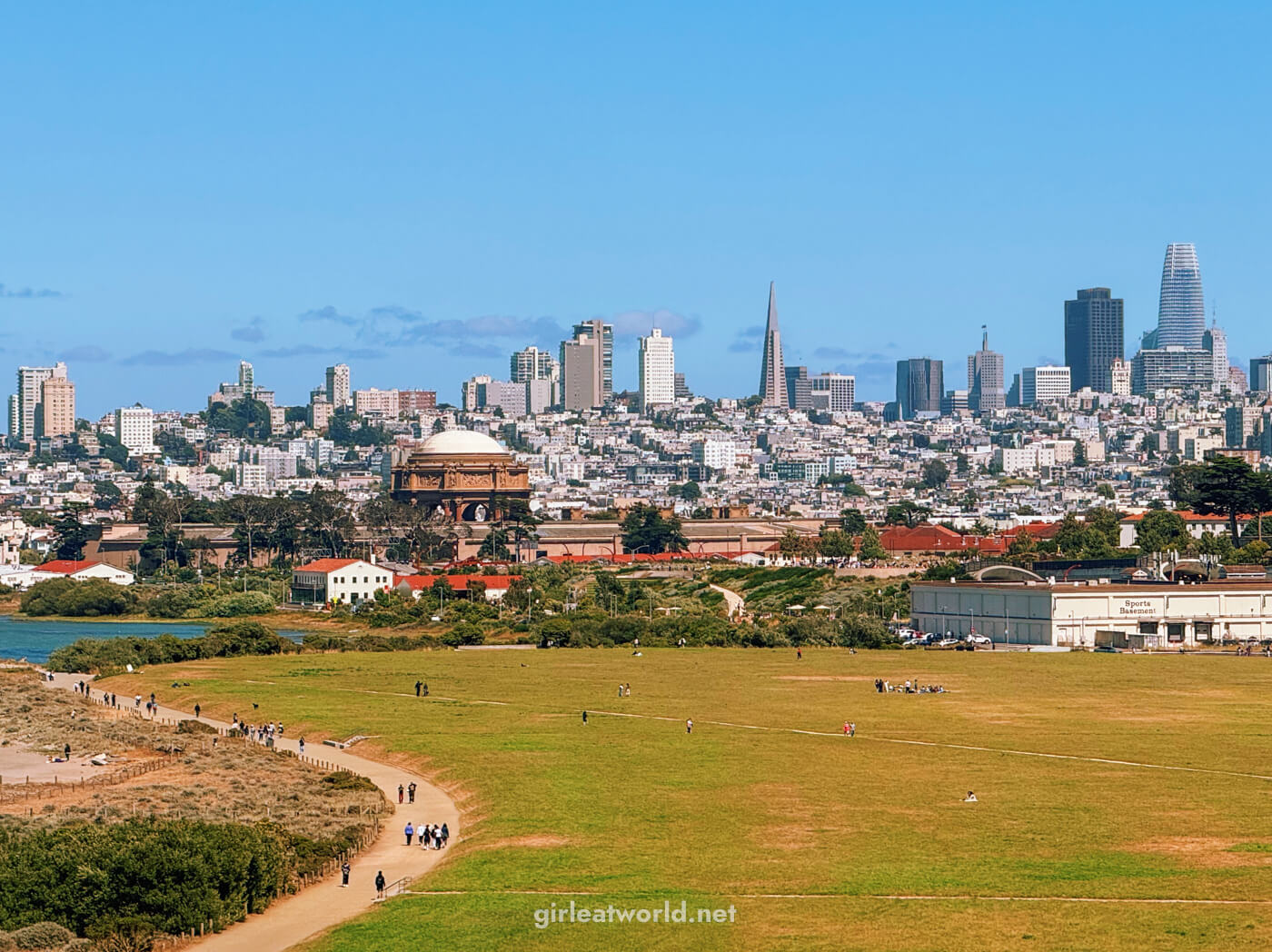 View of downtown San Francisco from our cycling route